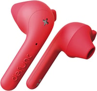 Bezdrôtové slúchadlá Defunc True Basic, vodotesnosť IPX4, Bluetooth 5.0, so vstavaným mikrofónom a nabíjacím puzdrom, červené 9