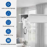Súprava stropnej záclonovej koľajnice DEFYNEE 92-460 cm biela – nastaviteľná posuvná garniža s vnútorným uchytením 4