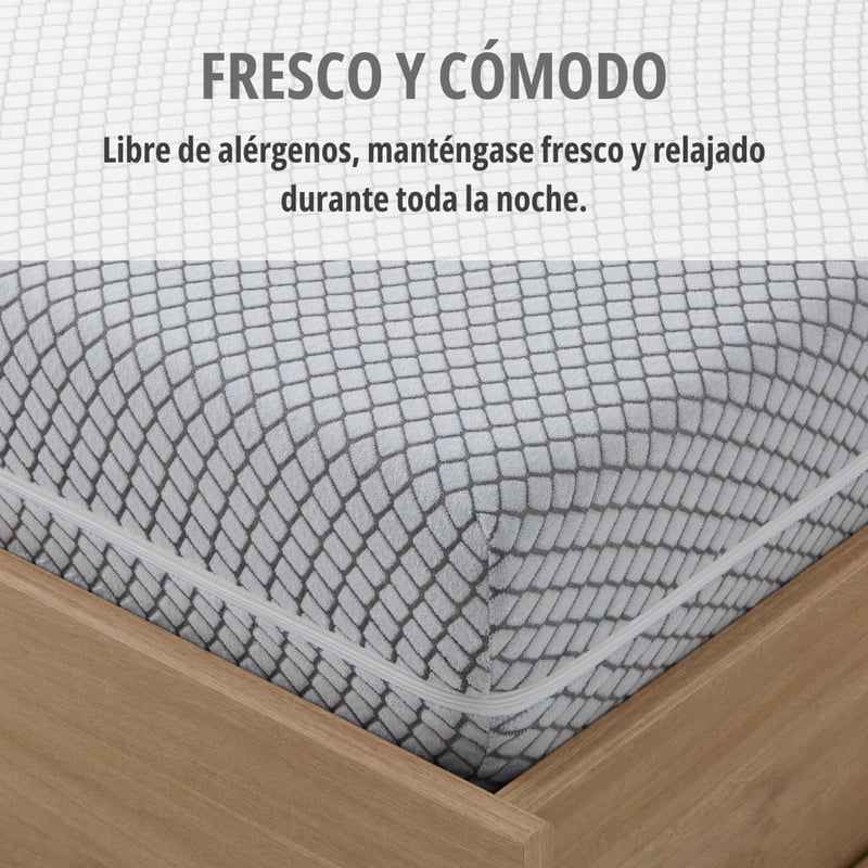 Degrees Home Teide 150cm Matracvédő Huzat Cipzárral Antiacari Szürke - Bett 150 cm, Gray