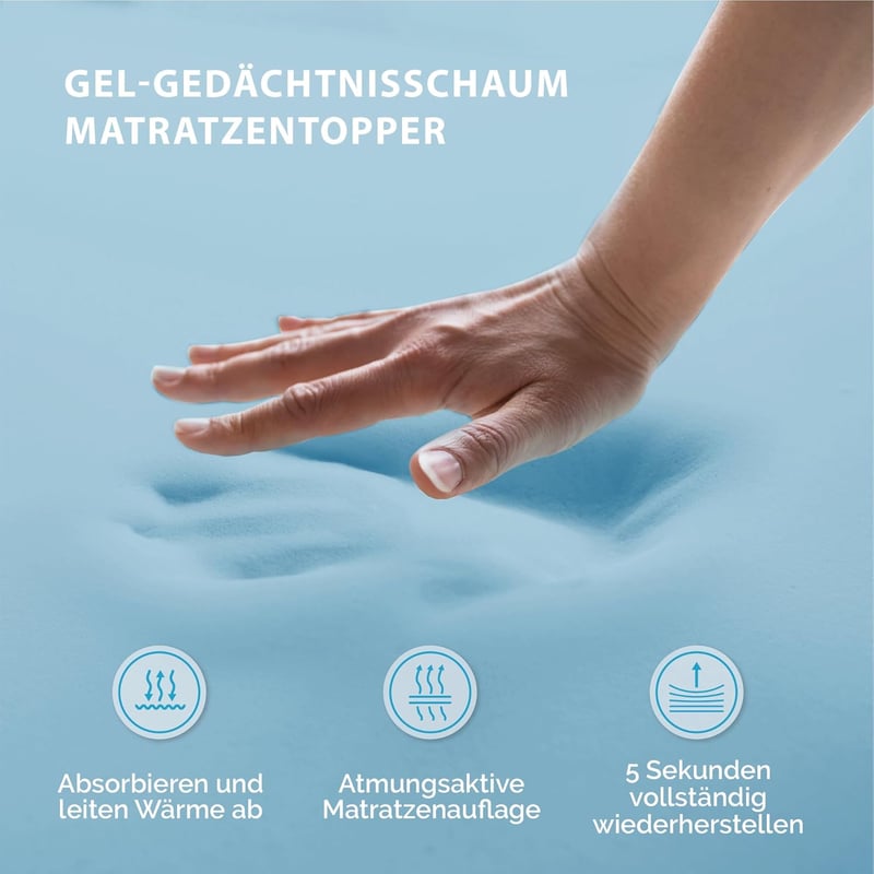 Degrees of Comfort Topper 140x200 cm, 10 cm, H2 & H3 Gél Memory Foam Matractopper