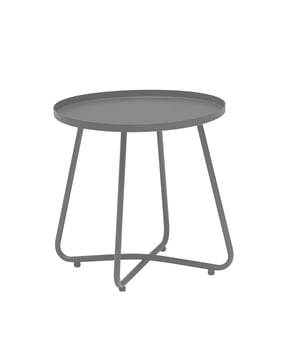 Mali stol Dehner Ibiza, promjer 45 cm, visina 45 cm, čelik plastificiran prahom, antracit