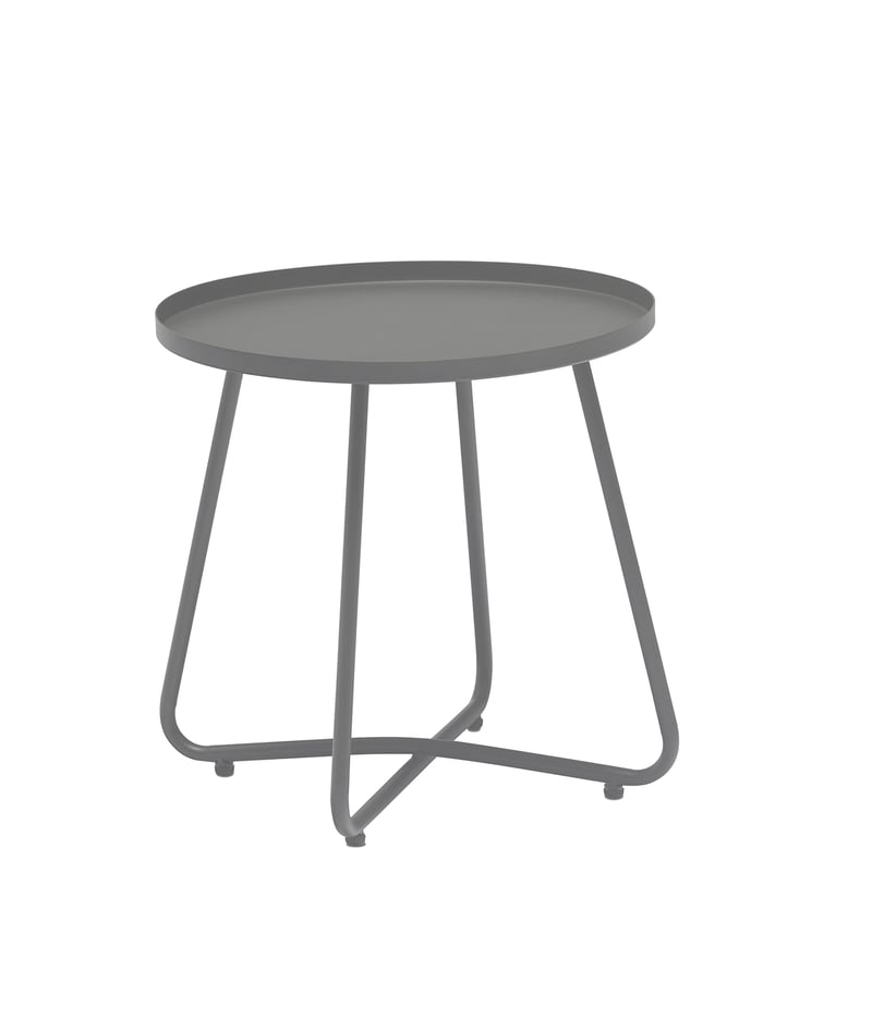 Prístavný stolík Dehner Ibiza, priemer 45 cm, výška 45 cm, práškovo lakovaná oceľ, antracitová