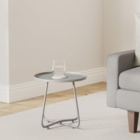 Prístavný stolík Dehner Ibiza, priemer 45 cm, výška 45 cm, práškovo lakovaná oceľ, antracitová 2