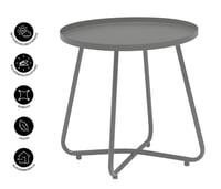 Prístavný stolík Dehner Ibiza, priemer 45 cm, výška 45 cm, práškovo lakovaná oceľ, antracitová 4