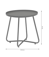 Prístavný stolík Dehner Ibiza, priemer 45 cm, výška 45 cm, práškovo lakovaná oceľ, antracitová 3