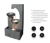 Dehner Lorca solarna vrtna fontana s LED rasvjetom, otporna na smrzavanje, za vanjsku upotrebu, siva, cca 81 x 45 x 32 cm, poliresin 3