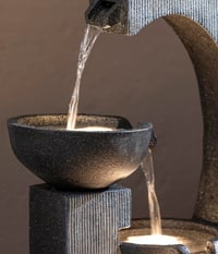 Dehner Lorca solarna vrtna fontana s LED rasvjetom, otporna na smrzavanje, za vanjsku upotrebu, siva, cca 81 x 45 x 32 cm, poliresin 4