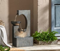 Dehner Lorca solarna vrtna fontana s LED rasvjetom, otporna na smrzavanje, za vanjsku upotrebu, siva, cca 81 x 45 x 32 cm, poliresin 5