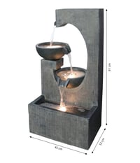 Dehner Lorca solarna vrtna fontana s LED rasvjetom, otporna na smrzavanje, za vanjsku upotrebu, siva, cca 81 x 45 x 32 cm, poliresin 2
