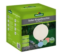 Dehner Solárna guľová lampa s bodcom a meničom farieb, Ø 30 cm, plast, biela 5