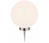 Dehner Solárna guľová lampa s bodcom a meničom farieb, Ø 30 cm, plast, biela 1