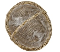 Dehner Ratan košara za biljke s ručkom, 46 x 39 x 18 cm, pleteni ratan, sivo-smeđa 2