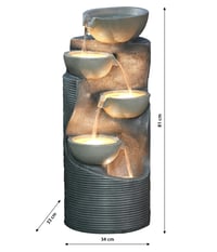 Vrtna fontana Dehner Salo s LED rasvjetom, cca 81 x 34 x 33 cm, poliresin, siva 4
