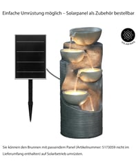 Vrtna fontana Dehner Salo s LED rasvjetom, cca 81 x 34 x 33 cm, poliresin, siva 2
