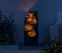 Vrtna fontana Dehner Salo s LED rasvjetom, cca 81 x 34 x 33 cm, poliresin, siva 7