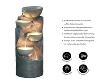 Vrtna fontana Dehner Salo s LED rasvjetom, cca 81 x 34 x 33 cm, poliresin, siva 3