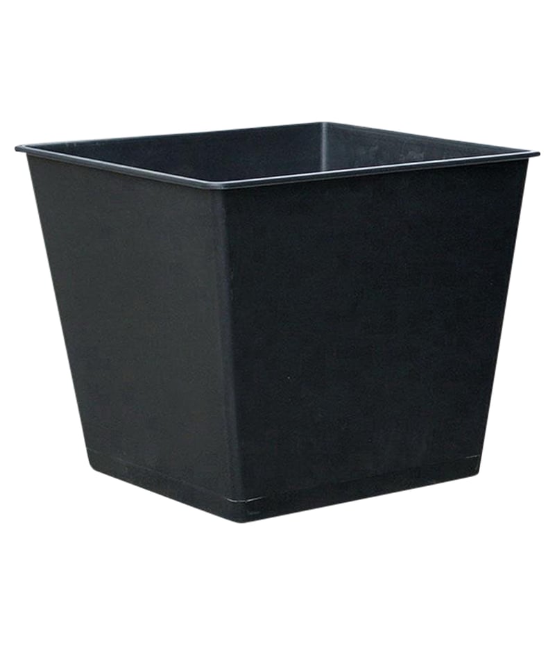 Dehner univerzalna posuda za biljke, 36 x 36 x 30 cm, crna plastična posuda za cvijeće za vanjsku i unutarnju upotrebu