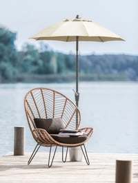 Umbrelă de soare Dehner Vido, Ø 150 cm, aluminiu/poliester, crem, dimensiune mică 8