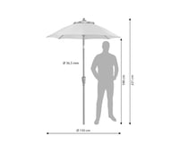 Umbrelă de soare Dehner Vido, Ø 150 cm, aluminiu/poliester, crem, dimensiune mică 5
