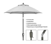 Umbrelă de soare Dehner Vido, Ø 150 cm, aluminiu/poliester, crem, dimensiune mică 4