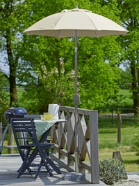 Umbrelă de soare Dehner Vido, Ø 150 cm, aluminiu/poliester, crem, dimensiune mică 7
