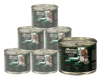 Dehner Wild Nature Auwald mokra hrana za mačke, bez žitarica i šećera, za odrasle mačke, okus divljači i puretine, 6 x 200 g (1,2 kg) 1
