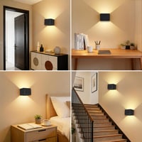 Dehobo set 4 lămpi de perete cu senzor de mișcare pentru interior, negru, cu telecomandă, 5400 mAh, 3 moduri de iluminare, reglabilă, reîncărcabilă prin USB, fără fir 8