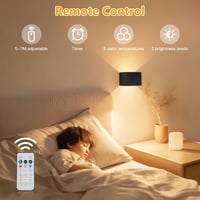 Dehobo set 4 lămpi de perete cu senzor de mișcare pentru interior, negru, cu telecomandă, 5400 mAh, 3 moduri de iluminare, reglabilă, reîncărcabilă prin USB, fără fir 6