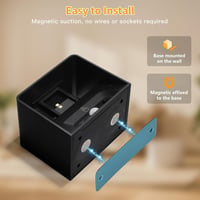 Dehobo set 4 lămpi de perete cu senzor de mișcare pentru interior, negru, cu telecomandă, 5400 mAh, 3 moduri de iluminare, reglabilă, reîncărcabilă prin USB, fără fir 3