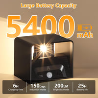 Dehobo set 4 lămpi de perete cu senzor de mișcare pentru interior, negru, cu telecomandă, 5400 mAh, 3 moduri de iluminare, reglabilă, reîncărcabilă prin USB, fără fir 2