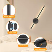Dehobo LED fali lámpa távirányítóval, 60 cm, dimmer, 3 színhőmérséklet, vezeték nélküli 4