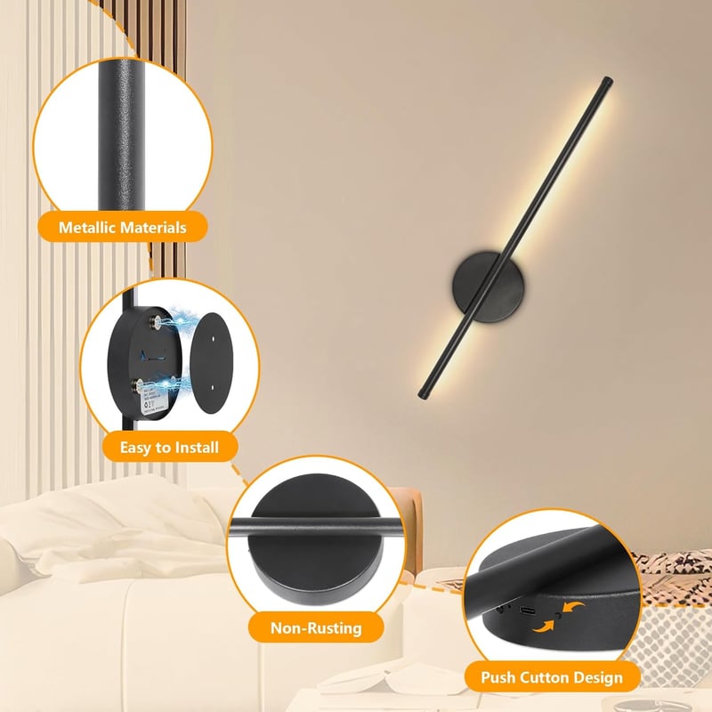 Dehobo LED fali lámpa távirányítóval, 60 cm, dimmer, 3 színhőmérséklet, vezeték nélküli