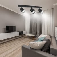 Spot LED pentru tavan Dehobo cu 3 socluri GU10, plafonieră rotativă, negru 9