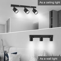 Spot LED pentru tavan Dehobo cu 3 socluri GU10, plafonieră rotativă, negru 5