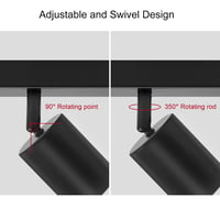 Spot LED pentru tavan Dehobo cu 3 socluri GU10, plafonieră rotativă, negru 2