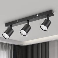 Spot LED pentru tavan Dehobo cu 3 socluri GU10, plafonieră rotativă, negru 1