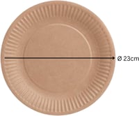 DeinPack Papírtányér 23 cm Barna Kerek 50 db Ökológikus Parti Tányér 3