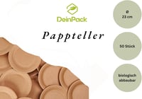 DeinPack Papírtányér 23 cm Barna Kerek 50 db Ökológikus Parti Tányér 7