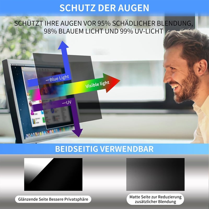 DEJIMAX 24 Inch Monitor Adatvédelmi Fólia Kékfény Szűrővel