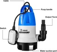 DEKO 400W szennyvíz szivattyú úszókapcsolóval 8000 l/h teljesítménnyel kerthez 6