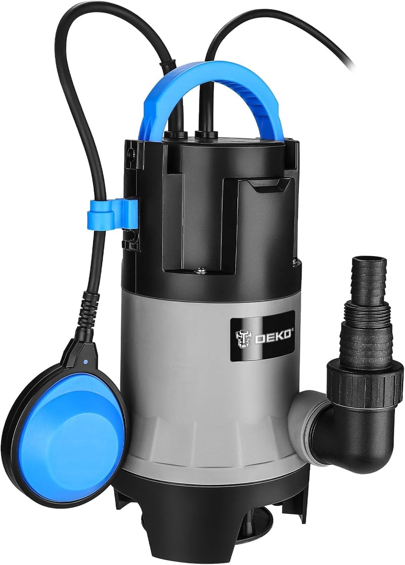 DEKO 750W 14000L/h Merülő Szivattyú Úszókapcsolóval Medence és Kert Vízlevezetéshez