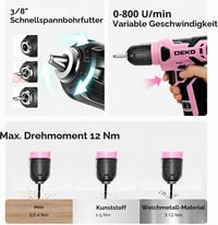 DEKO akkus csavarhúzó szerszámkészlet szerszámosládával, 126 db - rózsaszín 5