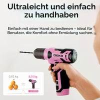 DEKO akkus csavarhúzó szerszámkészlet szerszámosládával, 126 db - rózsaszín 6