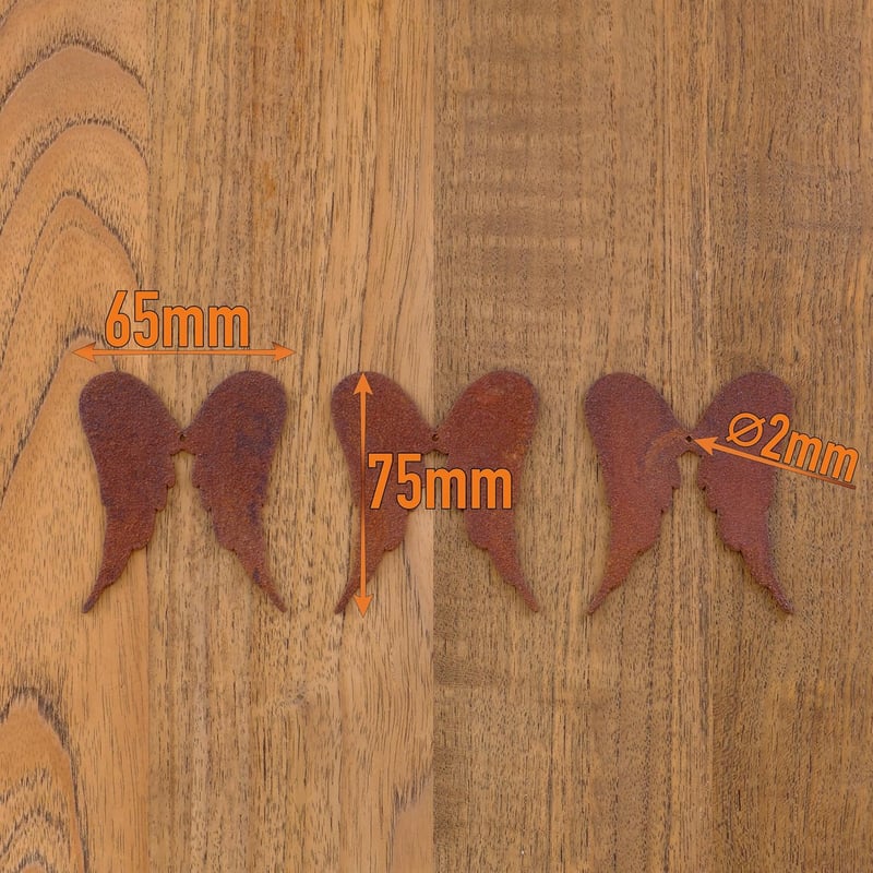 Deko Kind Rozsdás Angyal Szárny 3 db Fém Kerti Dekoráció Szett