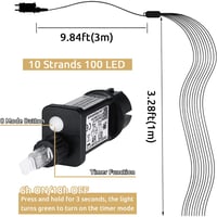 Dekofun 100 LED-es tündérfény 1m, 8 üzemmód, időzítő, vízálló kültéri dekoráció 3