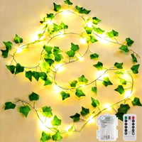 Dekofun 10m 100 LED Bogyós Lámpa Mesterséges Zöld Futó Növény Távirányítóval Időzítővel 8 Mód 1