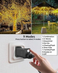 Dekofun 31V 6W EU Tündérfény Adapter Időzítővel, 8 Üzemmód, IP44 Vízálló 4