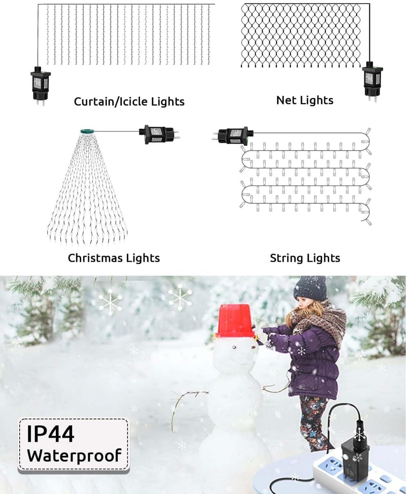 Dekofun 31V 6W EU Tündérfény Adapter Időzítővel, 8 Üzemmód, IP44 Vízálló