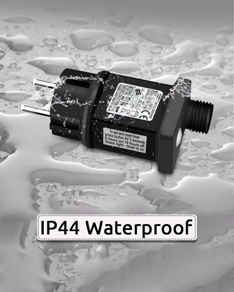 Dekofun 31V 6W EU Tündérfény Adapter Időzítővel, 8 Üzemmód, IP44 Vízálló