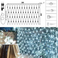 Dekofun 3x2m 200 LED Kültéri Fényhálózat Időzítővel, 8 Üzemmód, Vízálló Karácsonyi Dekoráció 4